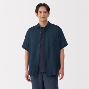 MUJI Men's Washed Linen Short Sleeve Shirt - excellent condition